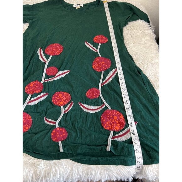 GANESH HIMAL Trading 100% Cotton Made In Nepal Floral Applique Dress Size Medium - Picture 4 of 5